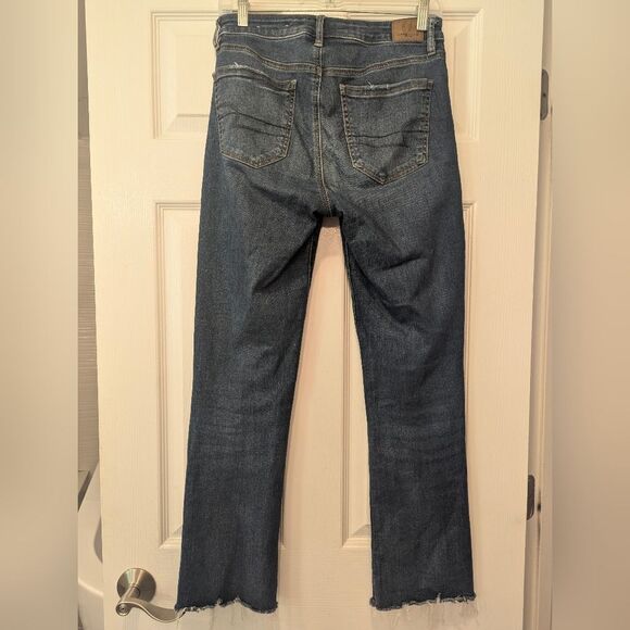 AE Ne(x)t Level Stretch Kick Boot Jeans Women’s 8 Long Light Wash Raw Hem Flare - Picture 6 of 13